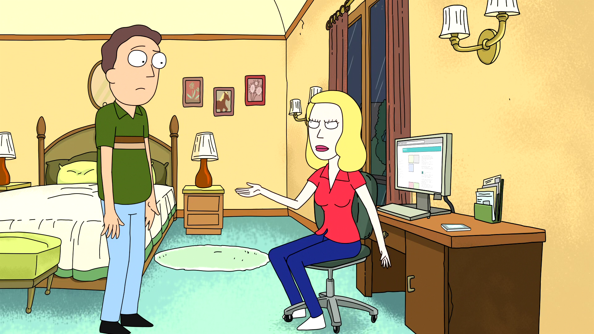 Beth and Jerry from Rick and Morty
